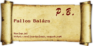 Pallos Balázs névjegykártya